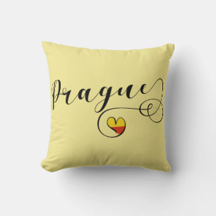 I Heart Prague, Czech Republic Throw Pillow