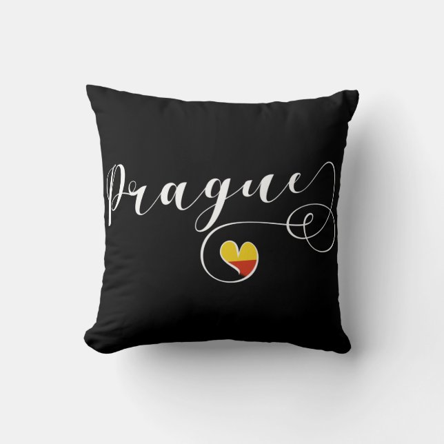 I Heart Prague, Czech Republic Throw Pillow (Front)