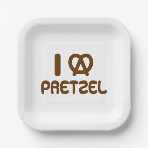 I Heart Pretzel Paper Plates