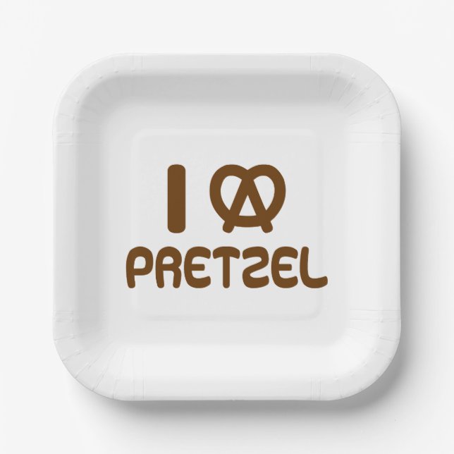 I Heart Pretzel Paper Plates (Front)