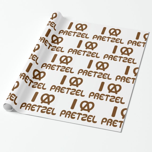 I Heart Pretzel Wrapping Paper (Unrolled)
