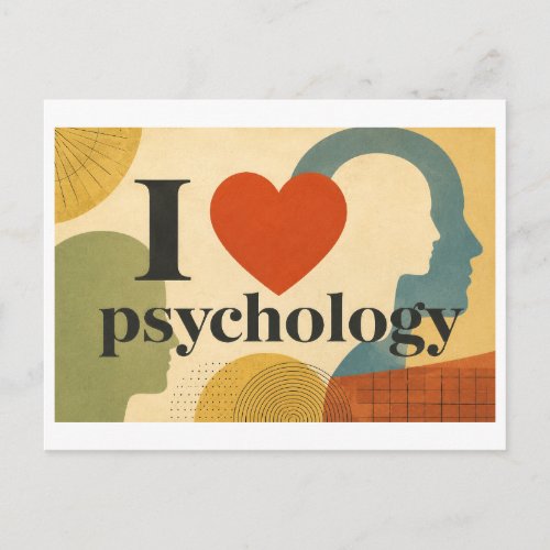 "I [Heart] Psychology" Postcard