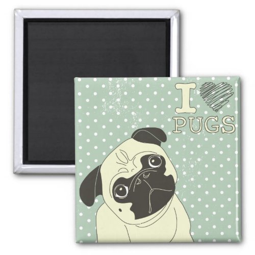 I Heart Pugs Magnet