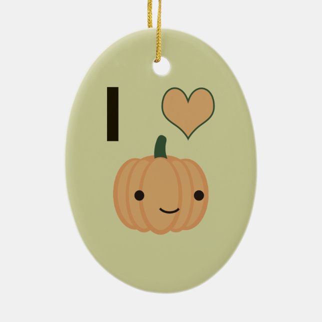 I heart Pumpkin Ceramic Ornament (Back)
