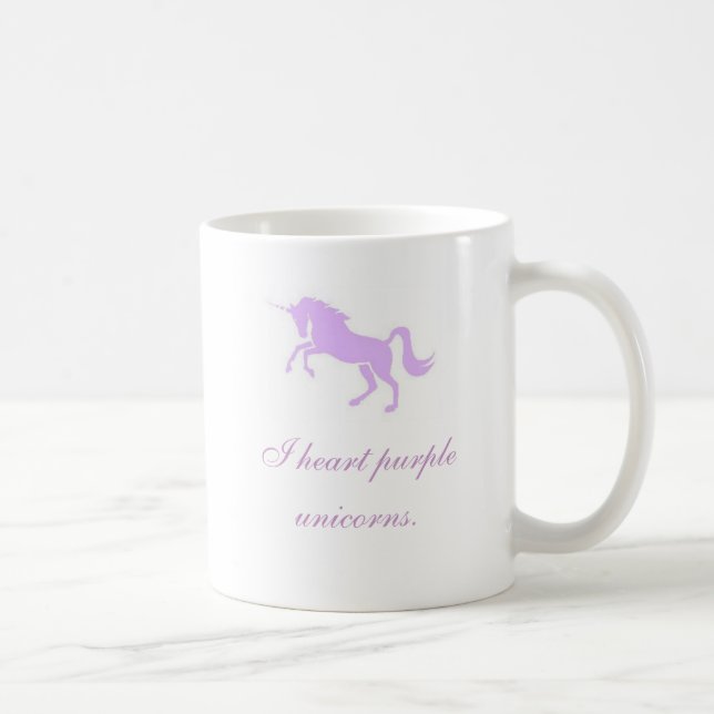 I heart purple unicorns. coffee mug (Right)