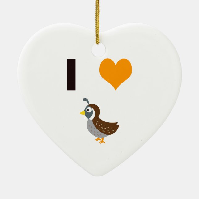I heart quail ceramic ornament (Back)