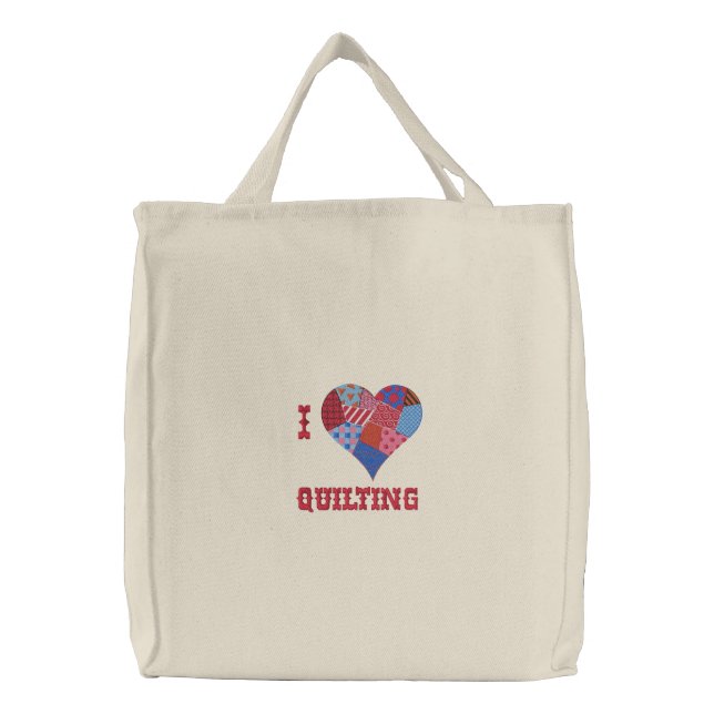 I HEART QUILTING Tote Bag (Front)