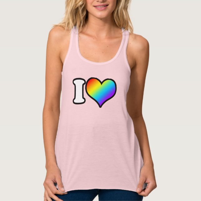 I Heart Rainbow Tank Top (Front)