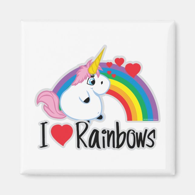 I Heart Rainbows Magnet (Front)