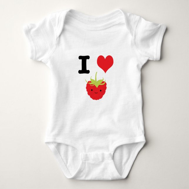 I Heart Raspberries Baby Bodysuit (Front)