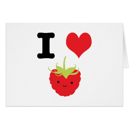 I Heart Raspberry Cards (Front Horizontal)