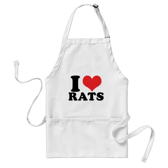 I Heart Rats Basic Adult Apron (Front)