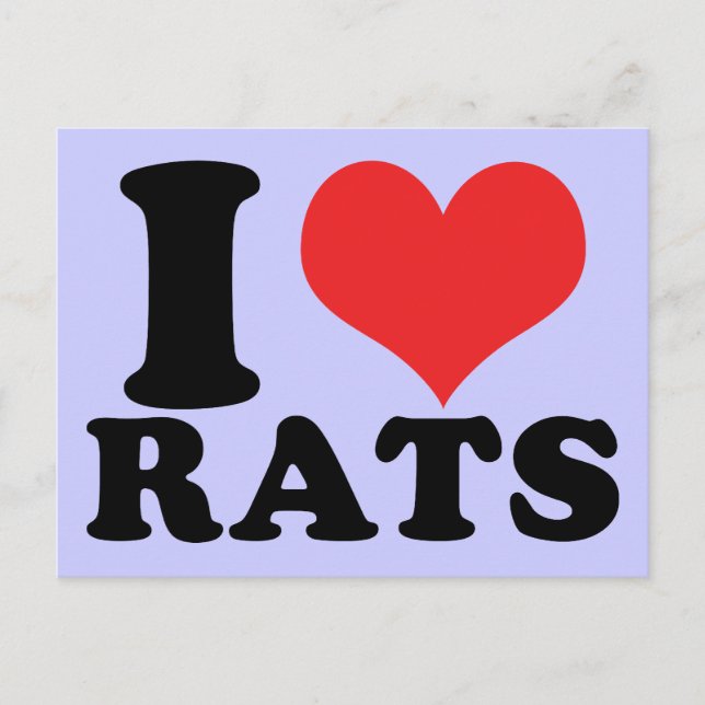 I Heart Rats Basic Postcard (Front)
