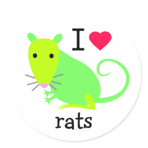 I Heart Rats Sticker