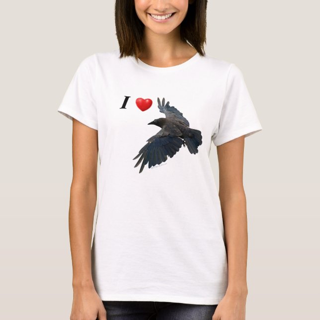 I Heart Ravens Flying Raven Shirt (Front)