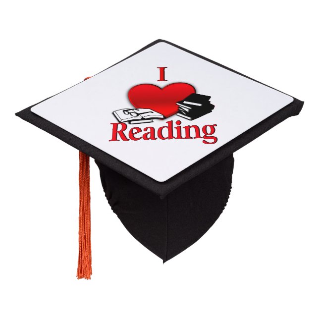I Heart Reading Graduation Cap Topper (Angled)