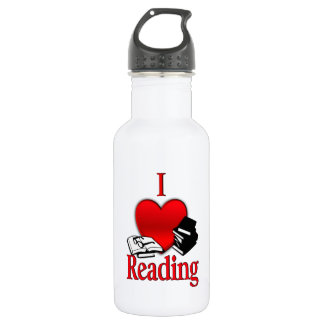 I Heart Reading Stainless Steel Water Bottle