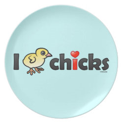 I Heart Real Chicks Plate