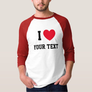 I Heart Red Love Custom Text T-Shirt
