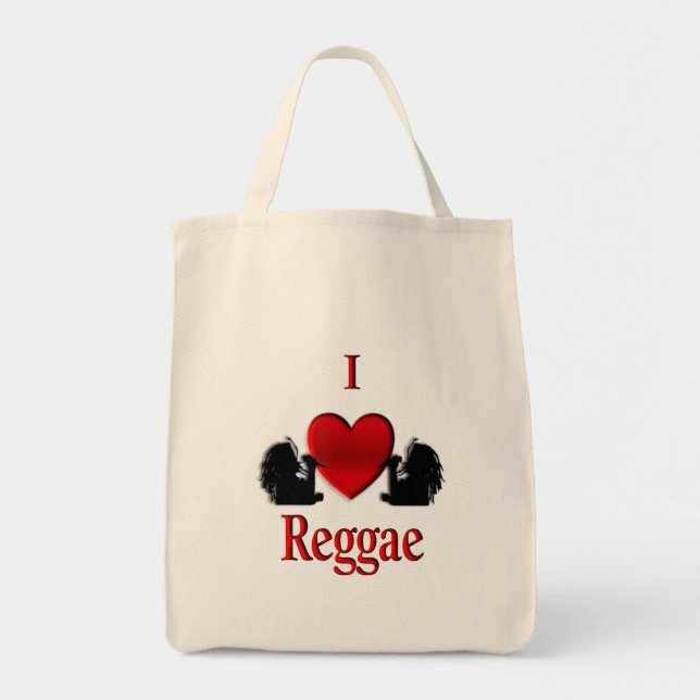 I Heart Reggae Double Sided Tote Bag (Front)