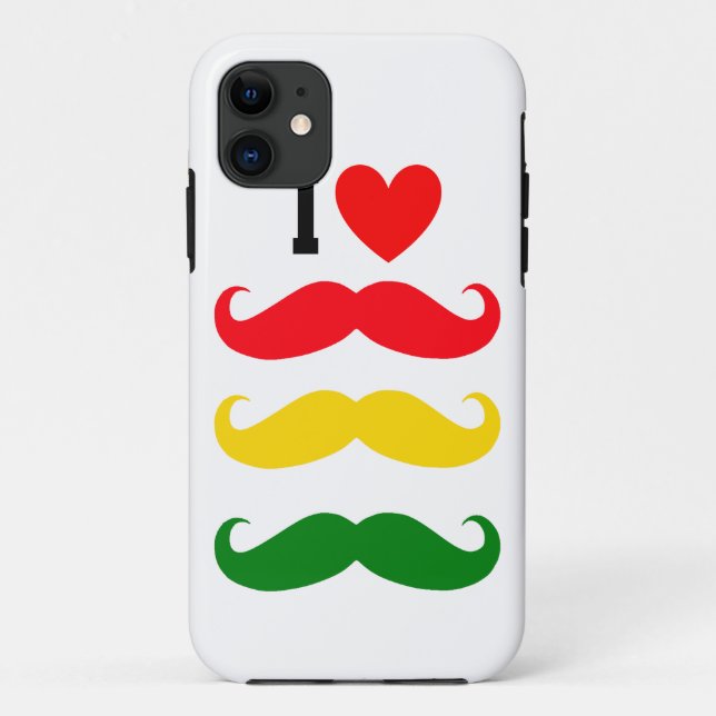 I heart REGGAE Mustache iphone Case (Back)
