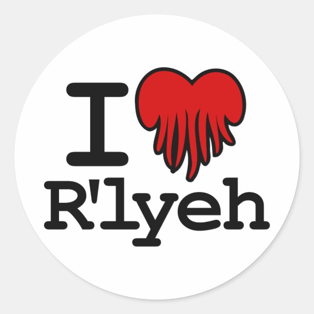 I Heart R'lyeh Classic Round Sticker (Front)