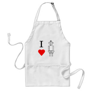 i heart robots adult apron