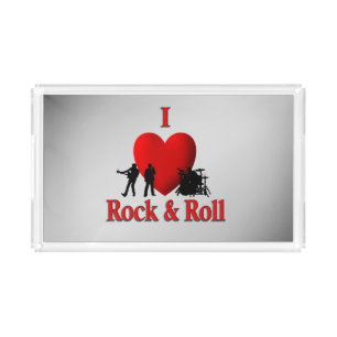 I Heart Rock & Roll Acrylic Tray