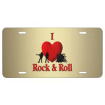 I Heart Rock &amp; Roll License Plate at Zazzle