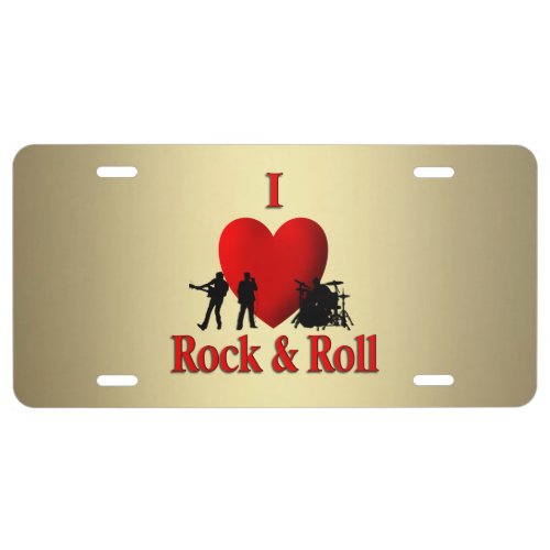 I Heart Rock  Roll License Plate