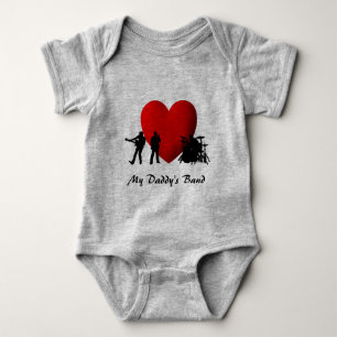 I Heart Rock & Roll My Daddy's Band Custom Baby Bodysuit