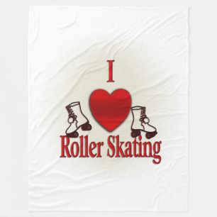 I Heart Roller Skating Fleece Blanket