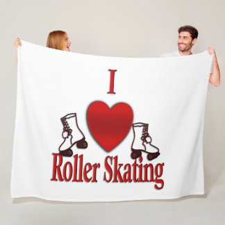 I Heart Roller Skating Fleece Blanket