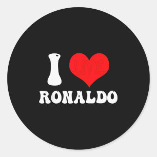 I Heart Ronaldos First Name Groovy Personalized Va Classic Round Sticker