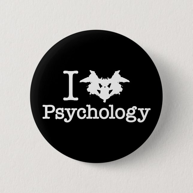 I Heart (Rorschach Inkblot) Psychology Button (Front)
