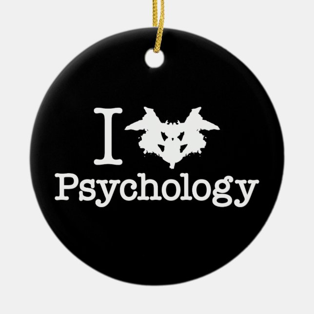 I Heart (Rorschach Inkblot) Psychology Ceramic Ornament (Front)
