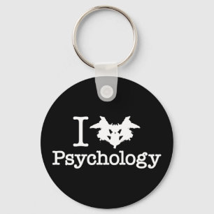 I Heart (Rorschach Inkblot) Psychology Keychain