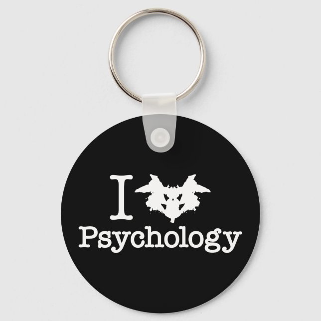 I Heart (Rorschach Inkblot) Psychology Keychain (Front)