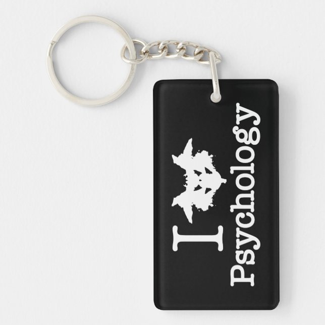 I Heart (Rorschach Inkblot) Psychology Keychain (Front)