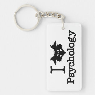 I Heart (Rorschach Inkblot) Psychology Keychain