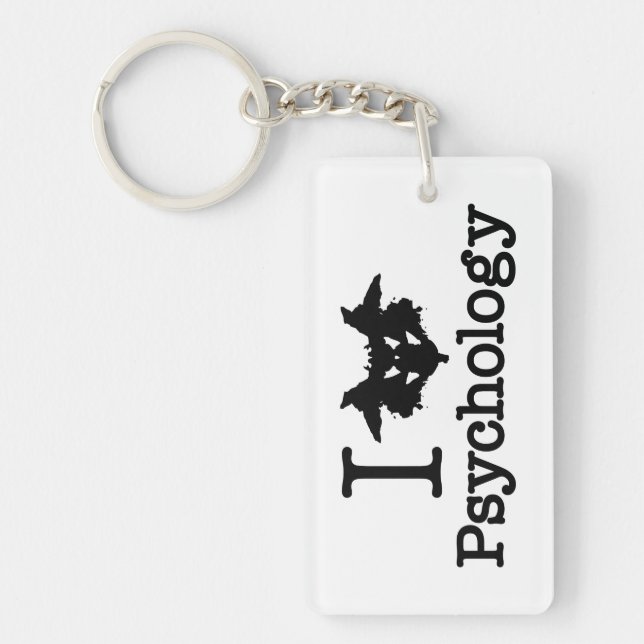 I Heart (Rorschach Inkblot) Psychology Keychain (Front)