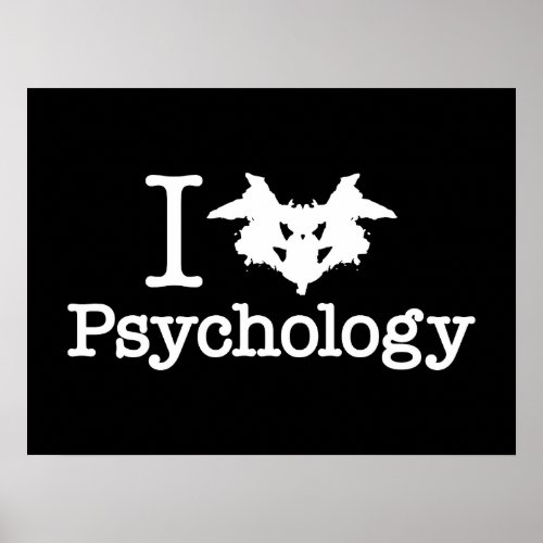 I Heart Rorschach Inkblot Psychology Poster
