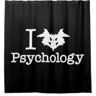 I Heart (Rorschach Inkblot) Psychology Shower Curtain