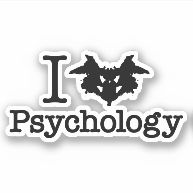 I Heart (Rorschach Inkblot) Psychology Sticker (Front)