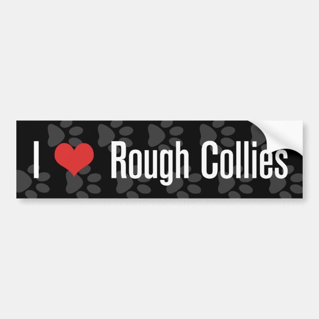 I (heart) Rough Collies Bumper Sticker (Front)
