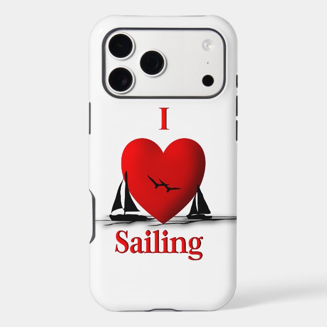 I Heart Sailing Iphone Case (Back)