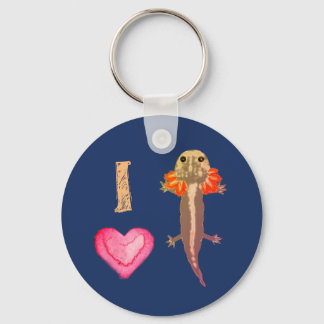 I Heart Salamander Keychain