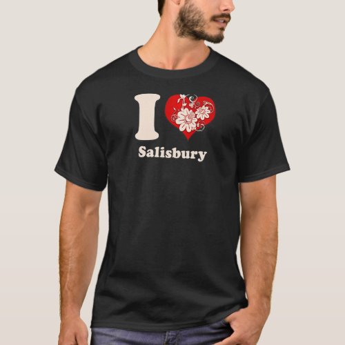 I Heart Salisbury Maryland Floral T_Shirt