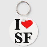I Love San Francisco Metal Keychain with Rhinestones