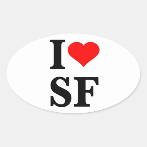 I Heart San Francisco Oval Sticker